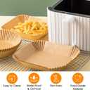 Air Fryer Liners Disposable, 250Pcs Non-stick, 8 Oil-proof Parchment Paper Air Fryer Liners, Wood Pulp, Food Grade for Air Fryer, Frying Pan, Oven, Microwave and Steamer - (Square)