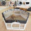 PJYuCien Dog Playpen Mesh Top Cover, Fits 36 Inch 6 Panels Regular Hexagonal Plastic Exercise Pet Pen, Adhesive Tape Connections, Black (Note: Cover Only, Fence Not Included)