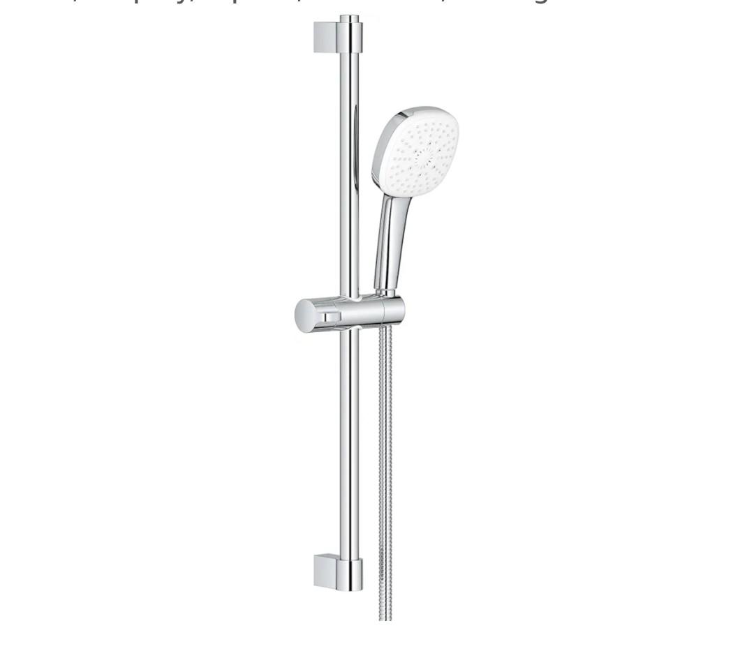 GROHE 26906002 Tempesta 24-Inch Shower Rail Set, 3-Spray, Square, 1.75 GPM, StarLight Chrome
