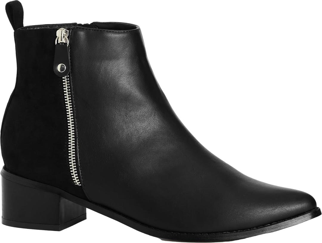 City Chic Women's Wide Fit Lucia Ankle Boot (Black)