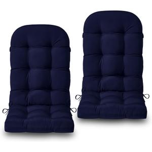Adirondack Chair Cushions Set of 2, Non-Slip High Back Patio Chair Cushions for Outdoor Furniture, Water-Resistant Adirondack Cushions with Ties, 45 x 19 x 4.5 inch, Navy Adirondack Chair Cushions Set of 2, Non-Slip High Back Patio Chair Cushions for Outdoor Furniture, Water-Resistant Adirondack Cushions with Ties, 45 x 19 x 4.5 inch, Navy