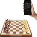 Chessnut Air Electronic Chess Board with AI Handcrafted Wooden Board, LED Indicators, Adaptive Difficulty, Full Piece Recognition Play Online on Major Chess Platforms