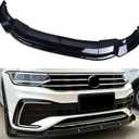MUCO 3pcs Front Bumper Lip Spoiler Kit Compatible with V-o-lk-sw-agen Tiguan Rline 2021 2022 2023 24 Gloss Black Cover Guard Protection Conversion Front Lips