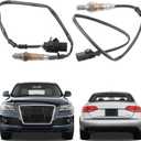 Dasbecan 250-24672 Oxygen Sensor 2pcs Compatible with 2011-2017 Audi Q5 2.0L, 2009-2016 Audi A4 2.0L, 2012-2015 Audi A6 Upstream & Downstream O2 Sensor Replaces# 250-25040