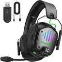 Wireless Gaming Headset for PS5 Gamers, 2.4GHz 20ms Low Latency & Bluetooth, 50mm Driver for 3D Surround Sound, ENC Mic - 50H Battery, Compatible with PC PS5 PS4 Switch Mobile (Graphite Black)