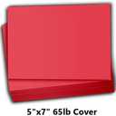 Hamilco Colored Scrapbook Cardstock Paper 5x7 Card Stock Paper 65 lb Cover 100 Pack (Punch Red)