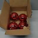 Rose Red 4.0" Large Christmas Balls - Christmas Tree Decoration Ornaments Shatterproof Hanging Balls for Birthday Halloween Holiday Wedding Decorations Set of 4pcs