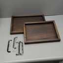 LIBWYS Rustic Wooden Serving Trays with Handle-Set of 2-Decorative Nesting Food Board Platters for Breakfast, Coffee Table/Butler (Large 15.8x11.8x1.2 inches, Small 13.4x9.4 x1.2 inches)