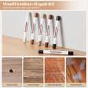 Wood Filler Sticks, 12 Colors Furniture Markers Touch Up for Repair Any Furniture Scratch, Scuffs, Cracks and Nail Holes on Wood Furniture, Floors, Doors, Cabinets, Tables