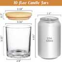 SUPMIND 30 Pack Glass Candle Jars-10oz Clear Empty Candle Jars with Bamboo Lids and Sticky Labels, Bulk Candle Jars for Making Candles Containers - Dishwasher Safe