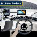 Boat Steering Wheel 13.5",Stainless Steel Anti-Slip PU Foam Cover 5-Spoke Marine Steering Wheel for Bass Pontoon Boat