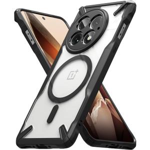 Ringke Fusion-X [Compatible with MagSafe] Designed for OnePlus 13 Case, Augmented Bumper Clear Hard Back Rugged Shockproof Protective Phone Cover - Magnetic Black