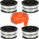 DF-065 String Trimmer Spool Compatible with Black and Decker GH710 GH700 GH750 DF-065-BKP Weed Eater Refills Line 36ft 0.065" Auto-Feed Dual Line Edger with RC-065-P Spool Cover (4+1)