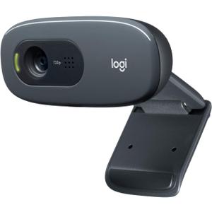 Logitech C270 HD Webcam, 720p, Widescreen HD Video Calling,Light Correction, Noise-Reducing Mic, For Skype, FaceTime, Hangouts, WebEx, PC/Mac/Laptop/Macbook/Tablet - Black