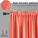 DONREN Coral Salmon Valances for Window-Blackout Valances for Kitchen with Rod Pocket (42 by 15 Inch,2 Panels)