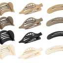 Flat Hair Clips:12pcs French No-Slip Large Flat Hair Claw Clips for Thin/Thick Hair, classic Matte Hair Accessories Gifts For Women Girls (Matte)