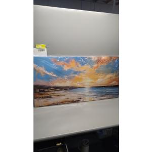 Large Canvas Wall Art Seascape Canvas Beach Pictures Sunset Clouds Ocean Waves Mountains Oil Canvas Paintings Wall Painting Rustic Home Decor Wall Decor for Living Room Office Ready to Hang 24x45inch