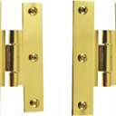 Renovators Supply Manufacturing 3 In Brass H Cabinet Hinge 1/4 In Offset With Hardware Rust Resistant Brass Flush Mount Hinge For Kitchen Cabinets Pack Of 2