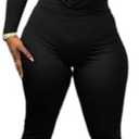 LXUAMR Jumpsuits for Women Sexy Deep V Neck Long Sleeve Jumpsuit Cut Out Bodycon Jumpsuit Going Out Outfits, Black, Size S