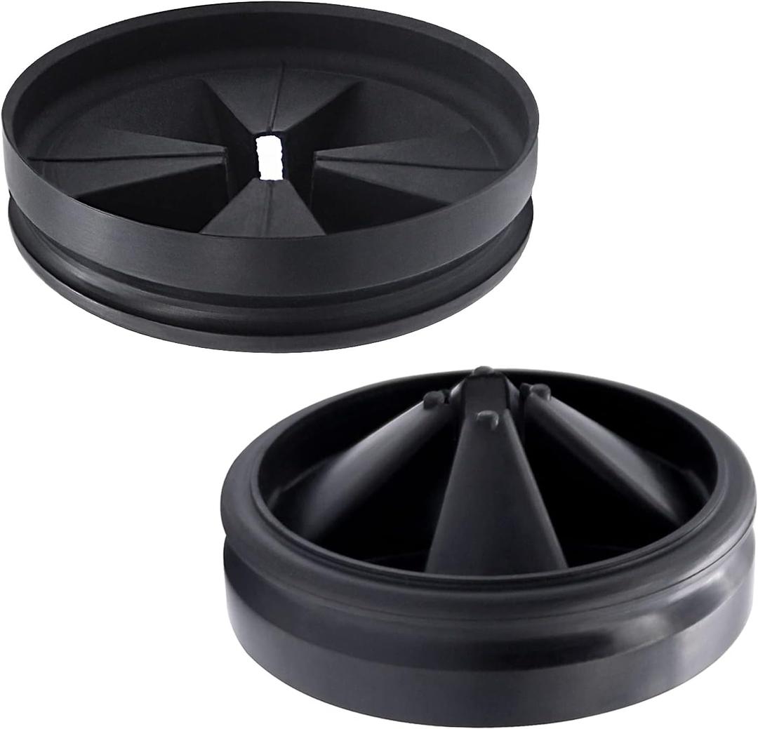 3 3/8" Garbage Disposal Splash Guards Sink Baffle QCB-AM Replacement for InSinkErator Evolution Series, Upgraded Funmit Removable Quiet Collar Drain Plugs, Garbage Disposer Accessories, Black (Black - 2 Pack)