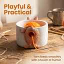 Funny Cat Resin Yarn Bowl for Crochet & Knitting with Yarn Guide | Funny cat yarn bowl keeps yarn neatly contained and smoothly feeding while adding playful charm to every crochet project.