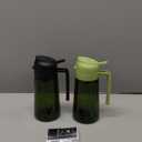 CXINYI - 16oz/470ml Olive Oil Dispenser for Kitchen with Stickers - 2 in 1 Olive Oil Sprayer for Cooking, Air Fryer, and Salad, Black&Green (Light-Proof Kitchen Gadget)