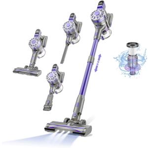 Cordless Vacuum Cleaner,Vacuum Cleaners for Home with Super Suction,Stick Vacuum Cleaner Rechargeable Up to 35 Mins Runtime,Lightweight Hardwood Floor Vacuum for Pet Hair,Carpet(Light Purple)