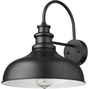 Bestshared Outdoor Farmhouse Barn Lights, Medium Outdoor Wall Barn Lighting,11.5 Dome Industrial Wall Sconces, Exterior Wall Lighting Fixture, Porch Wall Lantern (1Pack, Black/White)