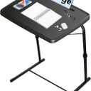 XL Adjustable Folding TV Tray Table, Larger TV Dinner HDPE Plastic Tray, for Laptop, Eating, Drawing, Snacks, etc, Black-Pro