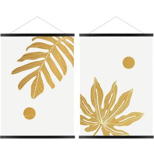 FALAMON 2 Pack Magnetic Poster Hanger Frame, 24x36 24x30 24x17 Magnet Poster Frame Hangers for Hanging Posters, Prints, Photos, Pictures, Maps, Scrolls, and Canvas Artwork (Black, 24")