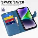 TUCCH Wallet Case for iPhone 14 6.1", Magnetic PU Leather Stand Flip Cover with 4 Card Slots [TPU Shockproof Interior Shell], [RFID Blocking] Folio Case Compatible with iPhone 14 6.1-inch, Lake Blue