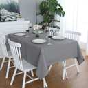 FOLINS&HOME Light Grey Rectangle Tablecloth 52 x 70 Wrinkle Free Waterproof Polyester Table Cloths, Spillproof Heavy Duty and Washable Table Cover for Party, Indoor and Outdoor-Oblong/Rectangular