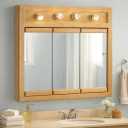 30 Inch Richland Bathroom Medicine Cabinet, Wall Mounted, Mirror, Oak Design House, 530600-NOK