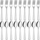 30-piece Forks and Spoons Silverware Set, Unokit Food Grade Stainless Steel Flatware Cutlery Set for Home, Kitchen and Restaurant