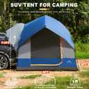 GoHimal SUV Tent for Camping, Waterproof PU3000mm Spacious Double Layer Design for 4 Person, Includes Rainfly and Storage Bag, 8FT L x 8FT W x 7.2FT H Blue