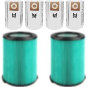VF6000 Filter for Ridgid 5-20 Gallon Wet Dry Vacuums, 5-Layer HEPA Filter Fits WD5500 WD0671 WD6425 WD7000 (2 Pack VF6000 Filters + 4 Pack VF3502 Bags)