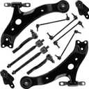 12pc Front Lower Control Arms Suspension Kit Fit for 2007-2011 Toyota Camry (USA Built Models Only) w/Ball Joints Inner Outer Tie Rods End -K620333 K500044 K750011 K750123