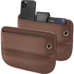 Universal Fit Car Seat Gap Filler Organizer, Premium Leather Car Organizers and Storage Car Accessories for Women/Men, Adjustable Gap Filler for Car SUV Truck (Brown, 2 Pack) Universal Fit Car Seat Gap Filler Organizer, Premium Leather Car Organizers and Storage Car Accessories for Women/Men, Adjustable Gap Filler for Car SUV Truck (Brown, 2 Pack)