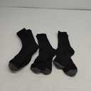 Mens 100% Cotton Cushioned Crew Socks, Athletic Performance Moisture Wicking Work socks (5 Pairs Black), Size: Large