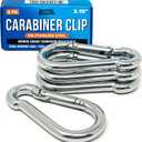 Stainless Steel Carabiner Clip, 4 Pack, 316 Marine Grade, Heavy Duty Spring Snap Hooks, Mini and Large Sizes, 2" to 4" Options