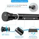 Adjustable Tension Curtain Rod 30 to 64 inches, Spring Curtain Rod for Windows Tension Rod No Drill, Spring Tension Curtain Rod for Window, Bathroom, Doorway, Black