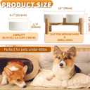 Elevated Ceramic Dog Bowl Set - Raised Dog Bowls with Non-Slip Bamboo Stand - Dog Food and Water Bowl Set - Double Dog Feeding Bowls - Suitable for Small and Medium Dogs - 28.74 OZ - 3.6 CUPS - 850 ML
