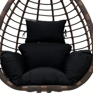 Egg Chair Cushion Waterproof Outdoor/Indoor-Thicken Hanging Basket Swing Cushion,Hanging Egg Chair Cushion Replacement with Headrest for Outdoor Patio Garden Furniture