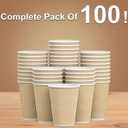 Hot Paper Cups_12 oz Disposable Insulated Corrugated Sleeve Ripple Wall Paper Cup 100 pcs,12oz Cups for DrinkHot Coffee Cups (Brown)