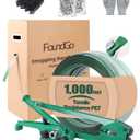 FoundGo PET Banding Strapping Kit for Heavy Duty Tough Pallet Packaging Strapping Tool with >1500lbs 5/8" x 1000' PET Strapping Roll & its own Pull-Out Box 100 Corner Protectors 300 Seals