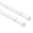 MEXAU 6PCS Small Tension Curtain Rod 27 to 38 Inch,Black Short Curtain Rods No Drilling,Loaded Expandable Spring Curtain Rods for Windows Kitchen,Closet,Cupboard,Door,Bookshelf
