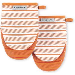 KitchenAid Albany Mini Oven Mitt 2-Pack Set, Honey, 5.5"x8"