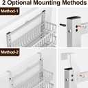 POKIPO 9 Tier Over The Door Pantry Organizer, 2 in 1 Wall Mount or Hanging Spice Rack with Adjustable Deep Basket, Heavy-Duty Seasoning Organizer and Storage for Kitchen Cabinet Closet Bathroom