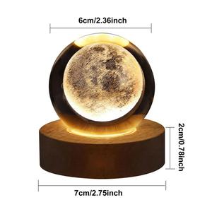 Merkury Innovations 3D Floating Moon Crystal Orb Light