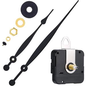 Hicarer High Couple Quartz Clock Movement Replacement Parts with Long Hands and Spade Hanger 208mm/8.2 Inch